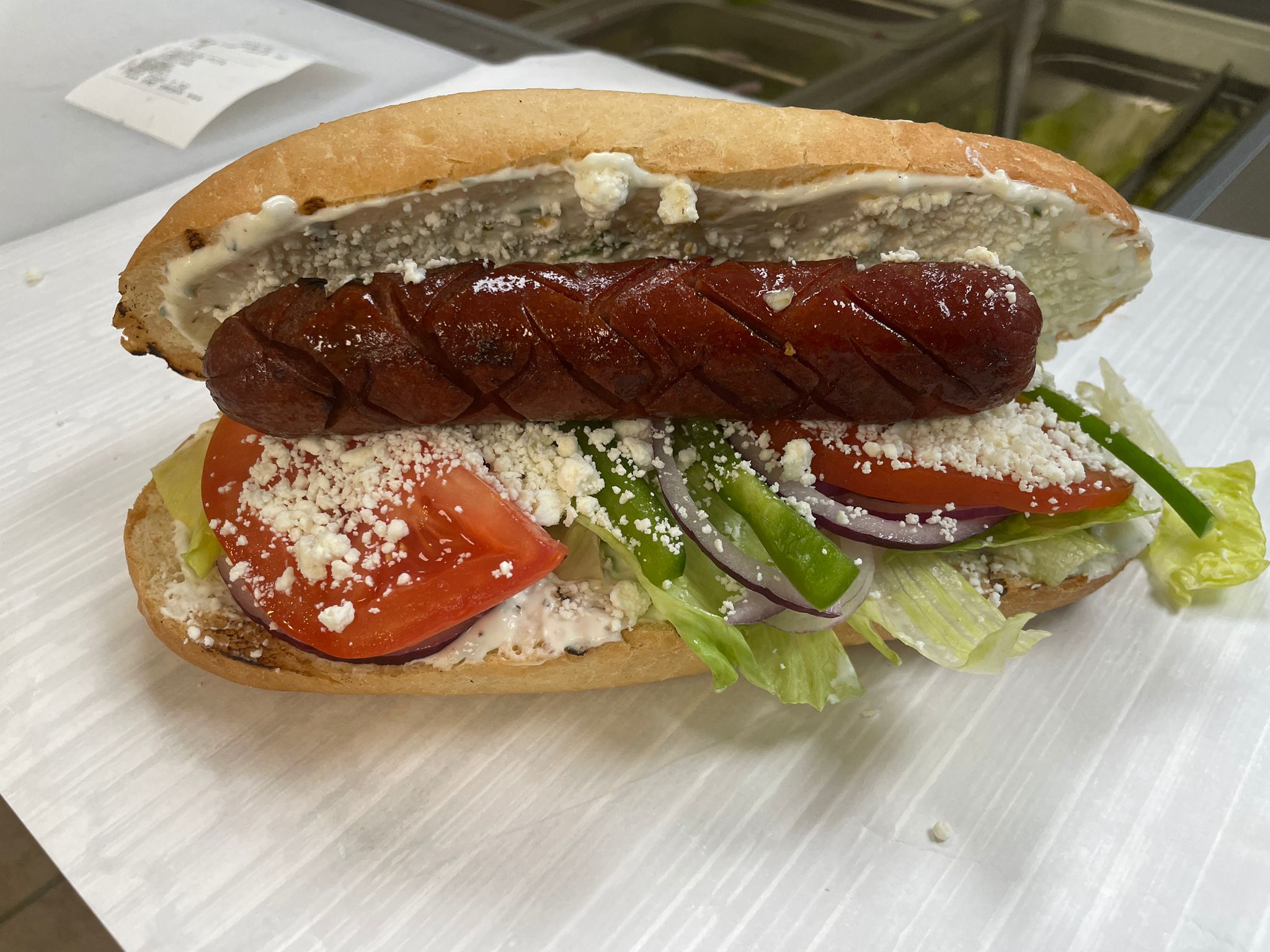 Greek Hot Dog