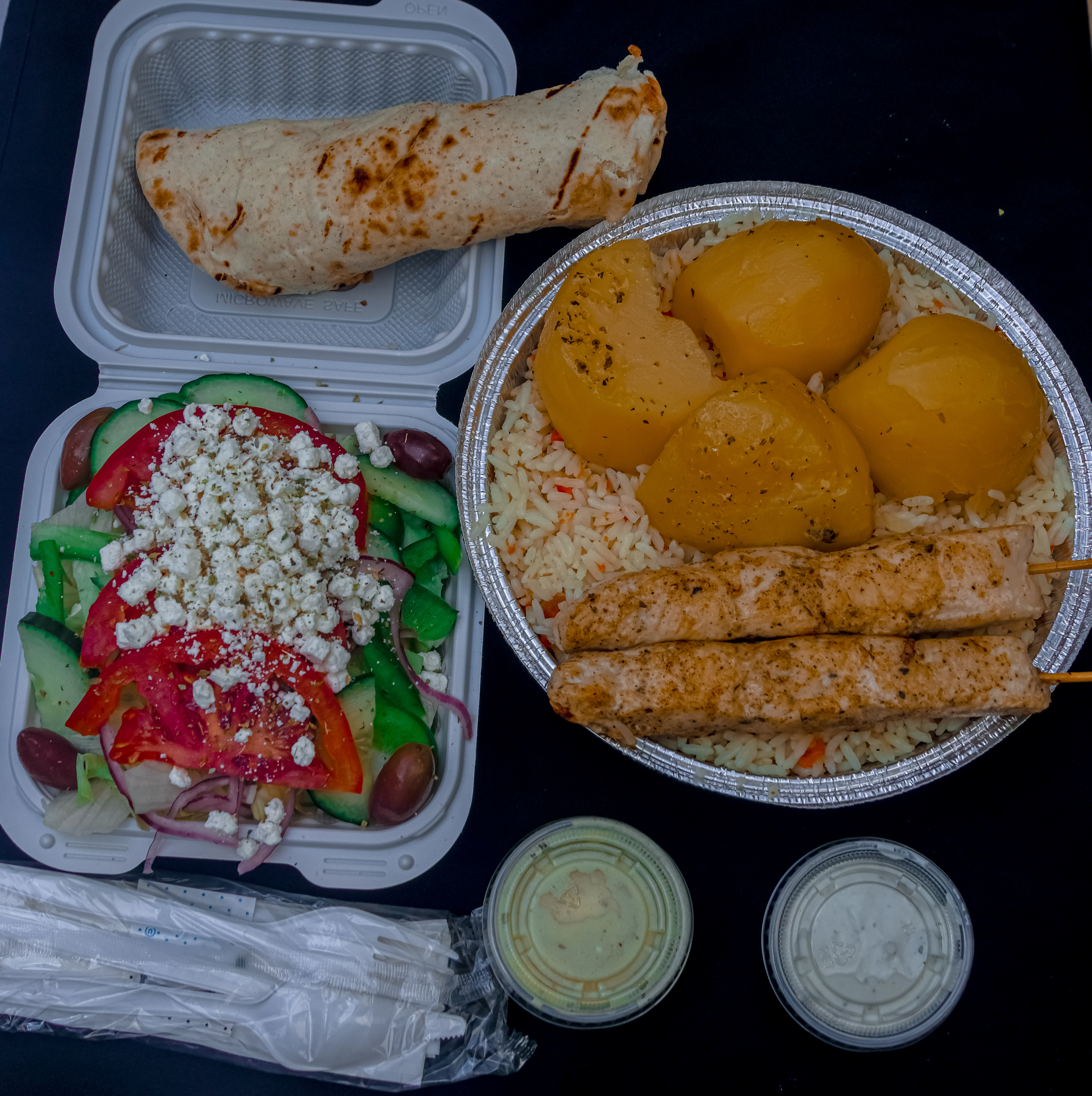 Chicken Souvlaki Dinner